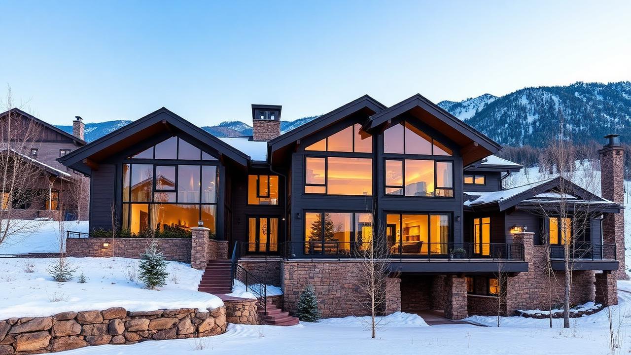 Custom home construction in Vail Colorado with mountain backdrop