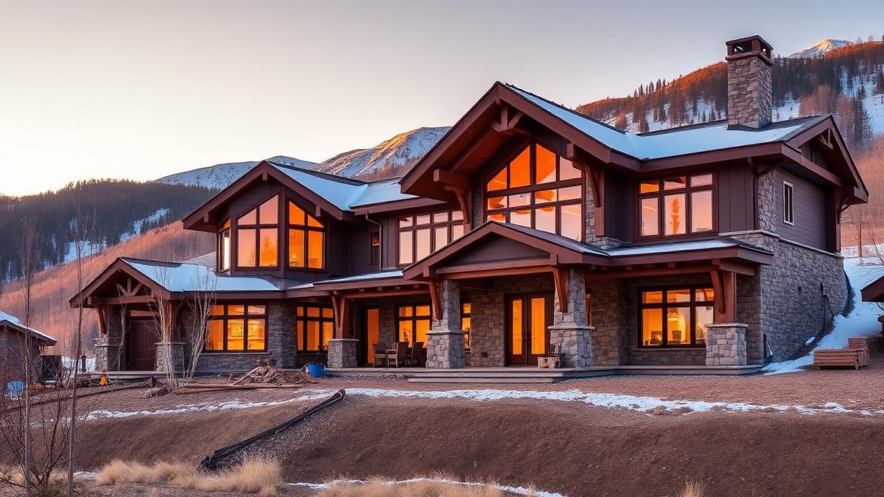 Luxury home builder project in Aspen Colorado with mountain views